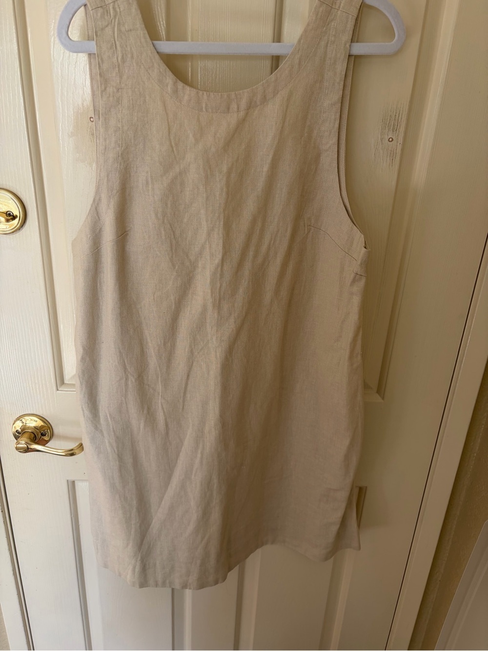 Free People Sleeveless Cream Linen Shift Dress - Picture 6 of 12